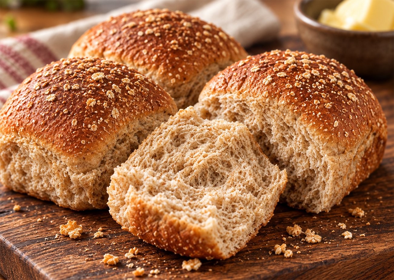 100% Whole Wheat Dinner Rolls