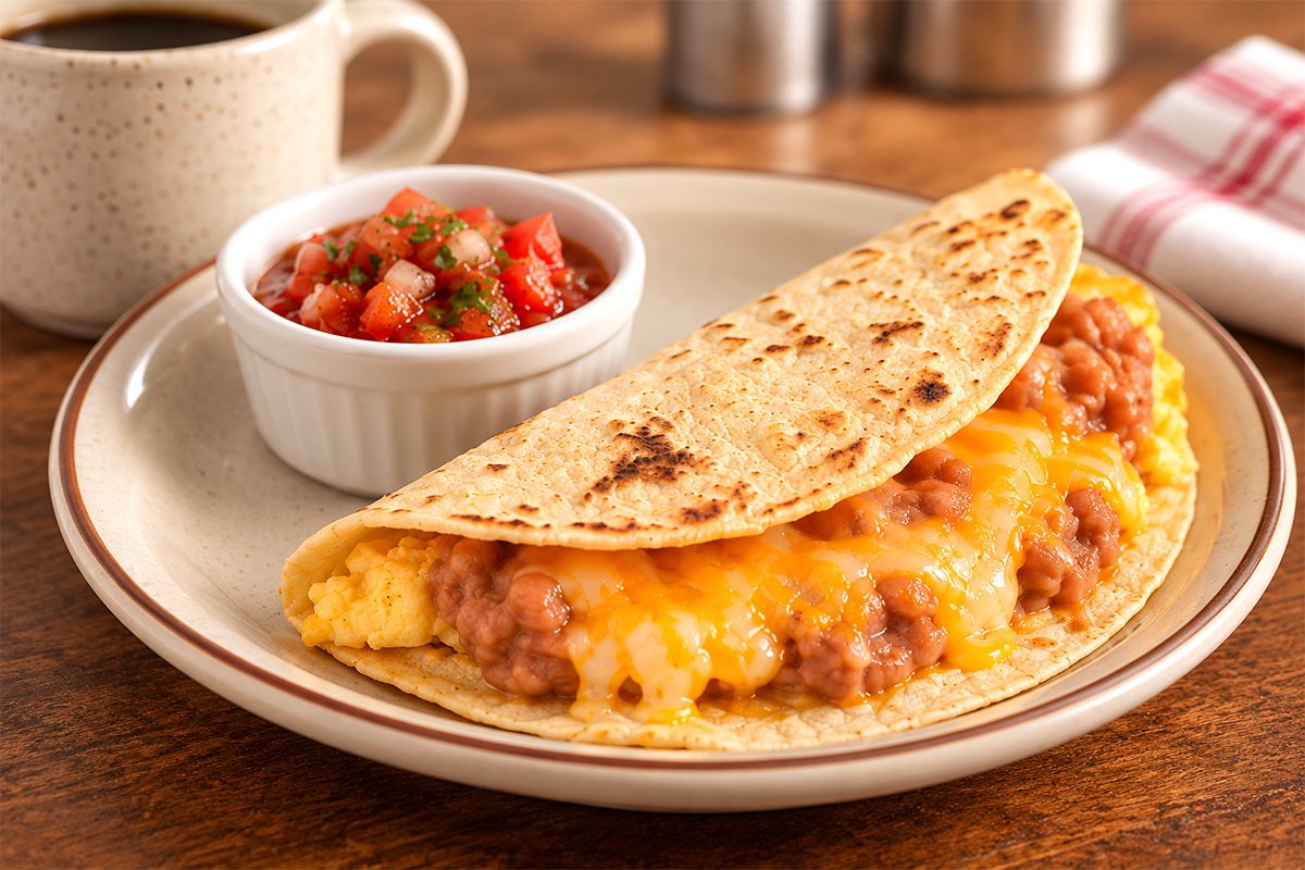 Breakfast Tacos - Bean & Cheese on Corn